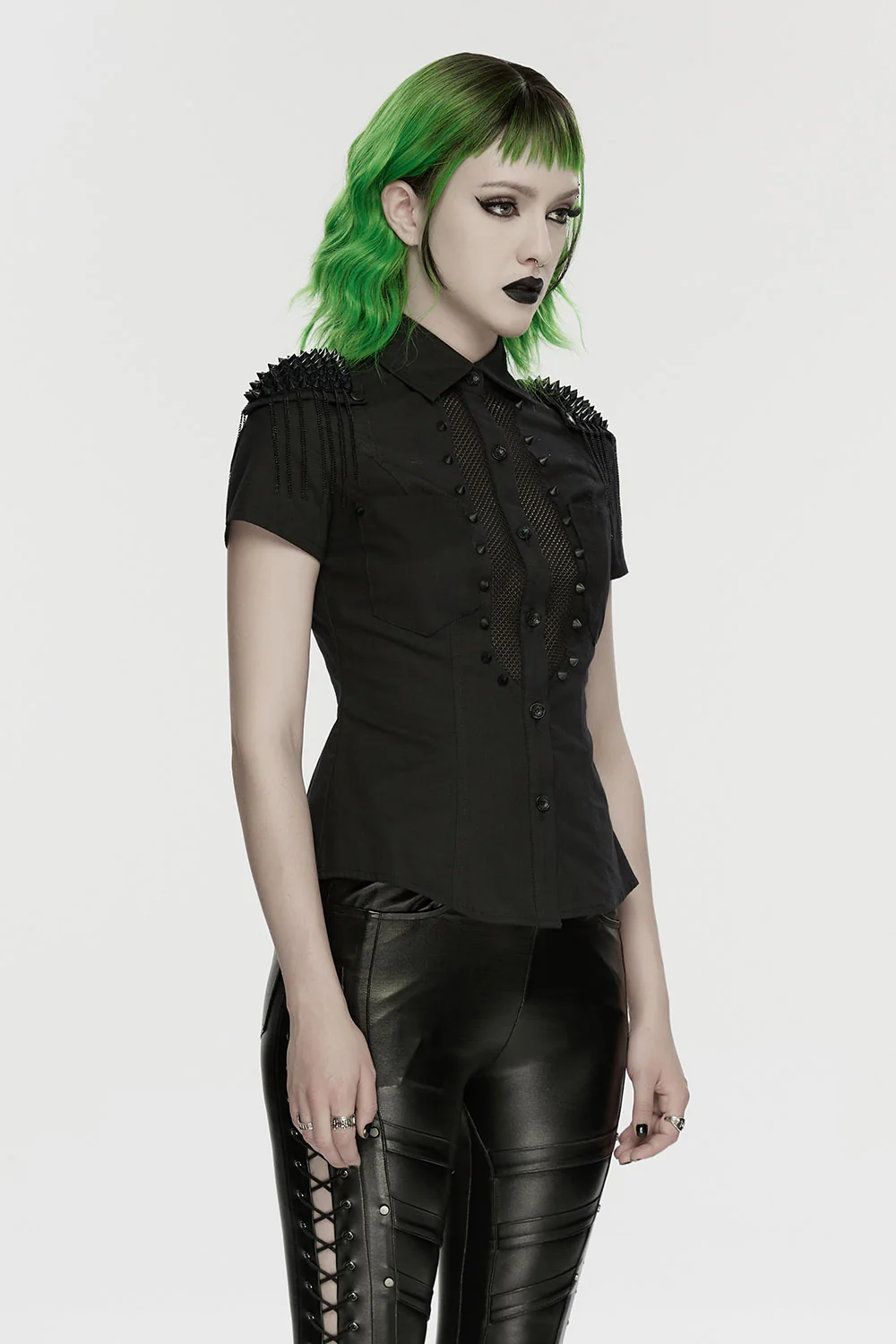 Raven Claws Top with Spiked Shoulder Epaulets - Image 4
