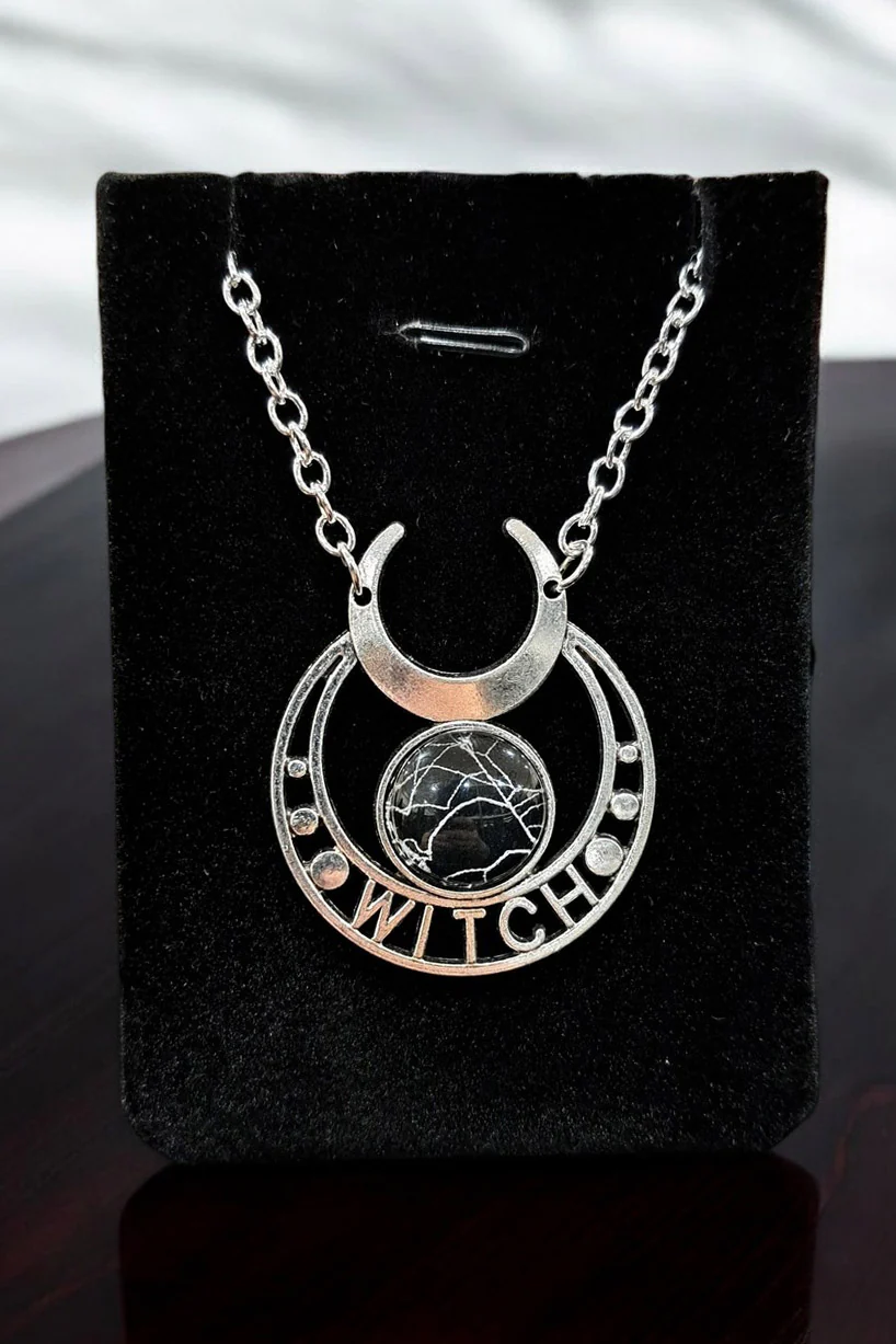 Real Spiderweb Witch Cabochon Necklace - Image 2