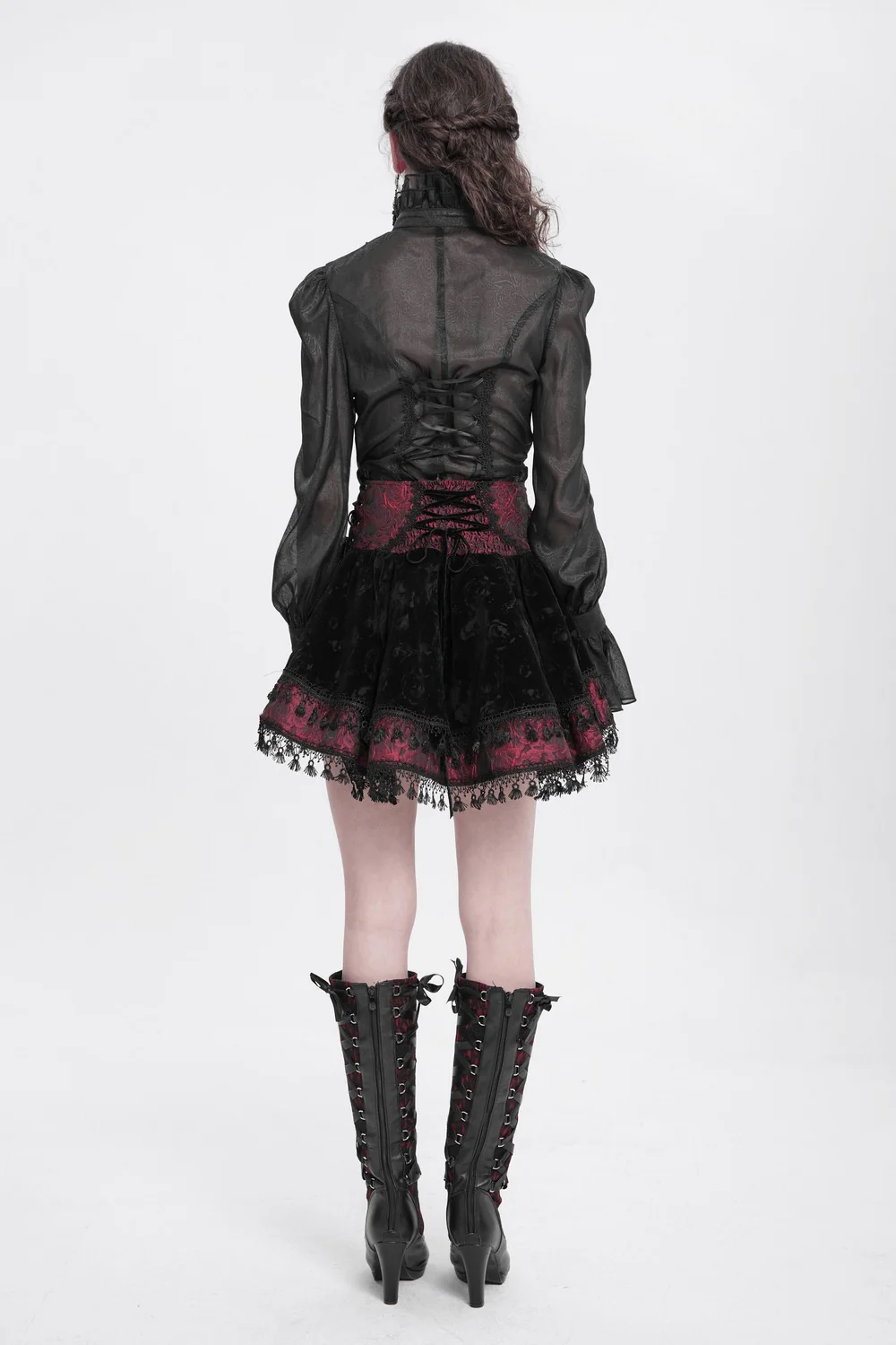 Regal Rosary Mini Skirt [Rose Red] - Image 3