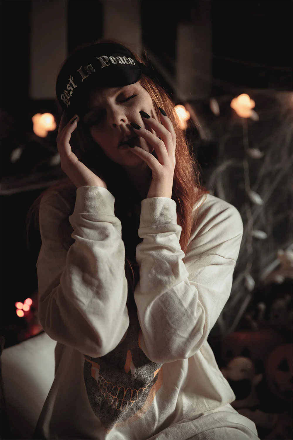 Rest in Peace Silk Sleep Mask [Deathly Tired Black] - Image 5