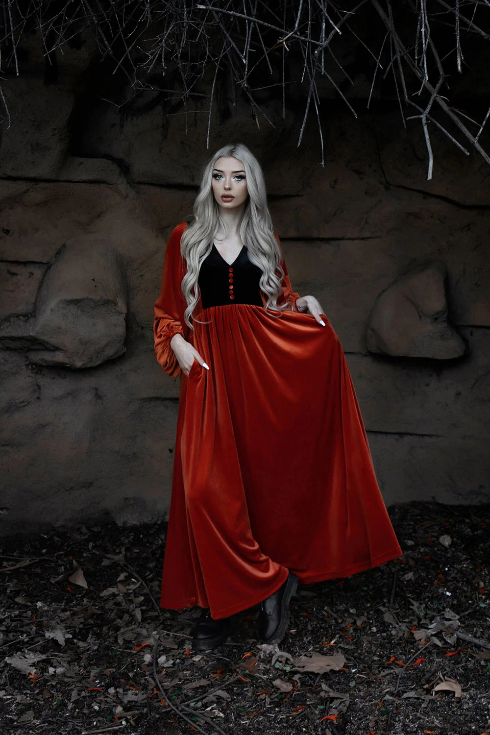 Rhiannon Dress [ORANGE/BLACK] - Image 4