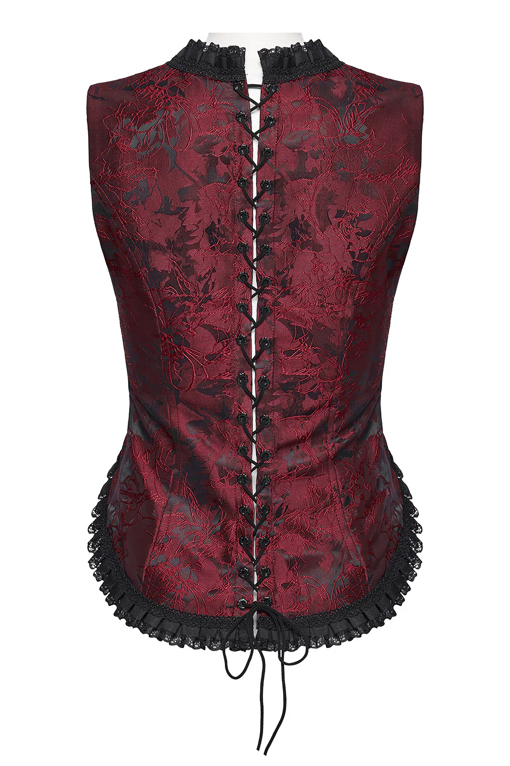 Roselace Ruffle Corset [Cabernet Red] - Image 9