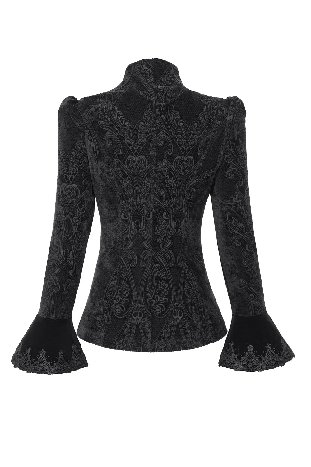 Royalcore Puffed Shoulder Embroidered Jacket - Image 9