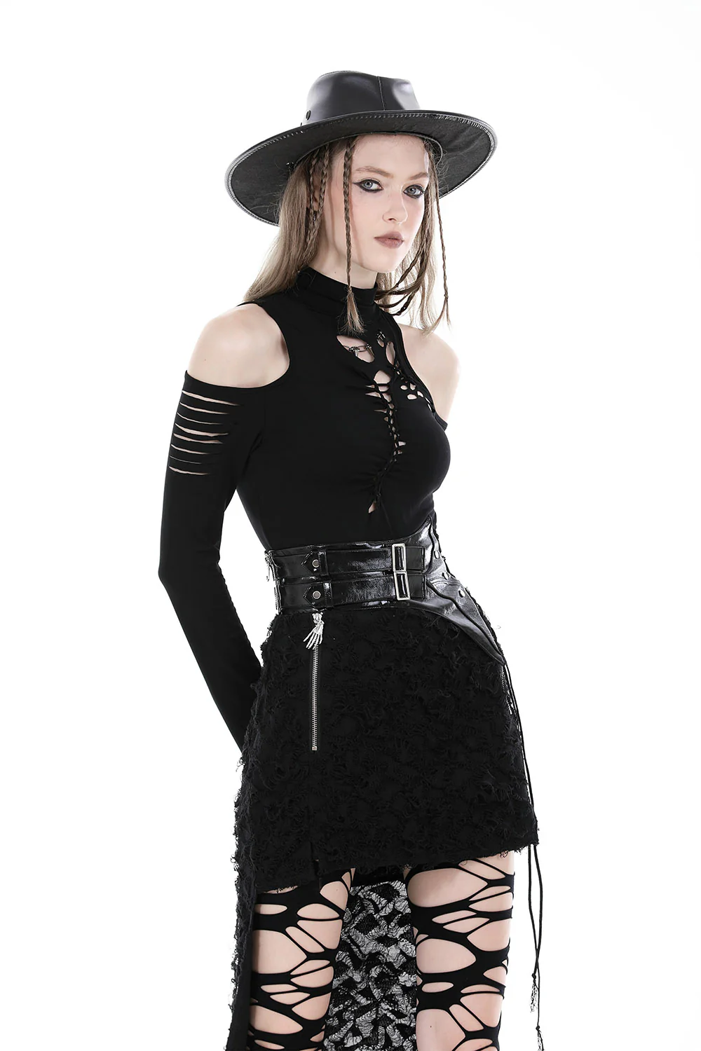 Shadowcaster Shredded Turtleneck Top - Image 2