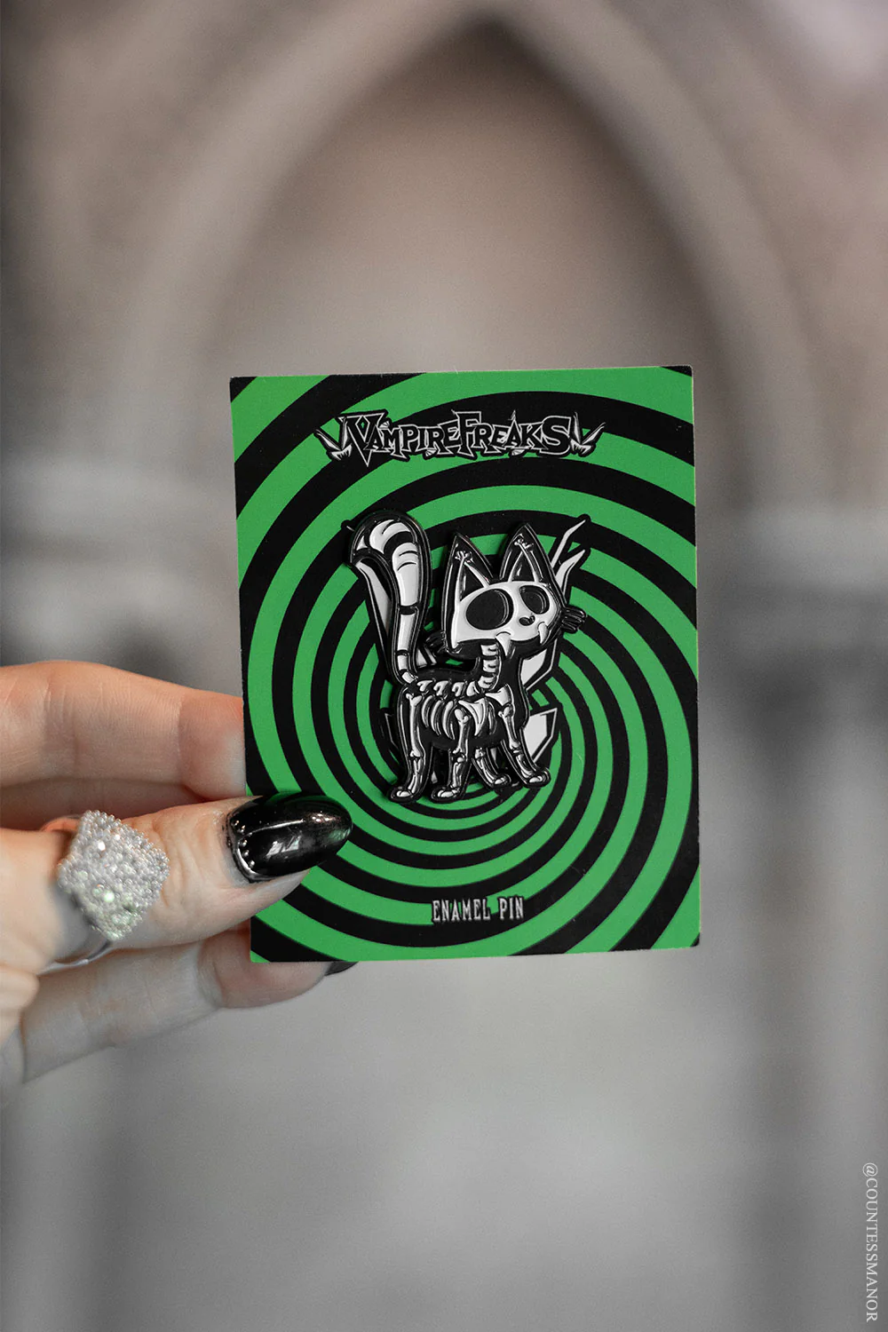 Skelekitty Enamel Pin - Image 2