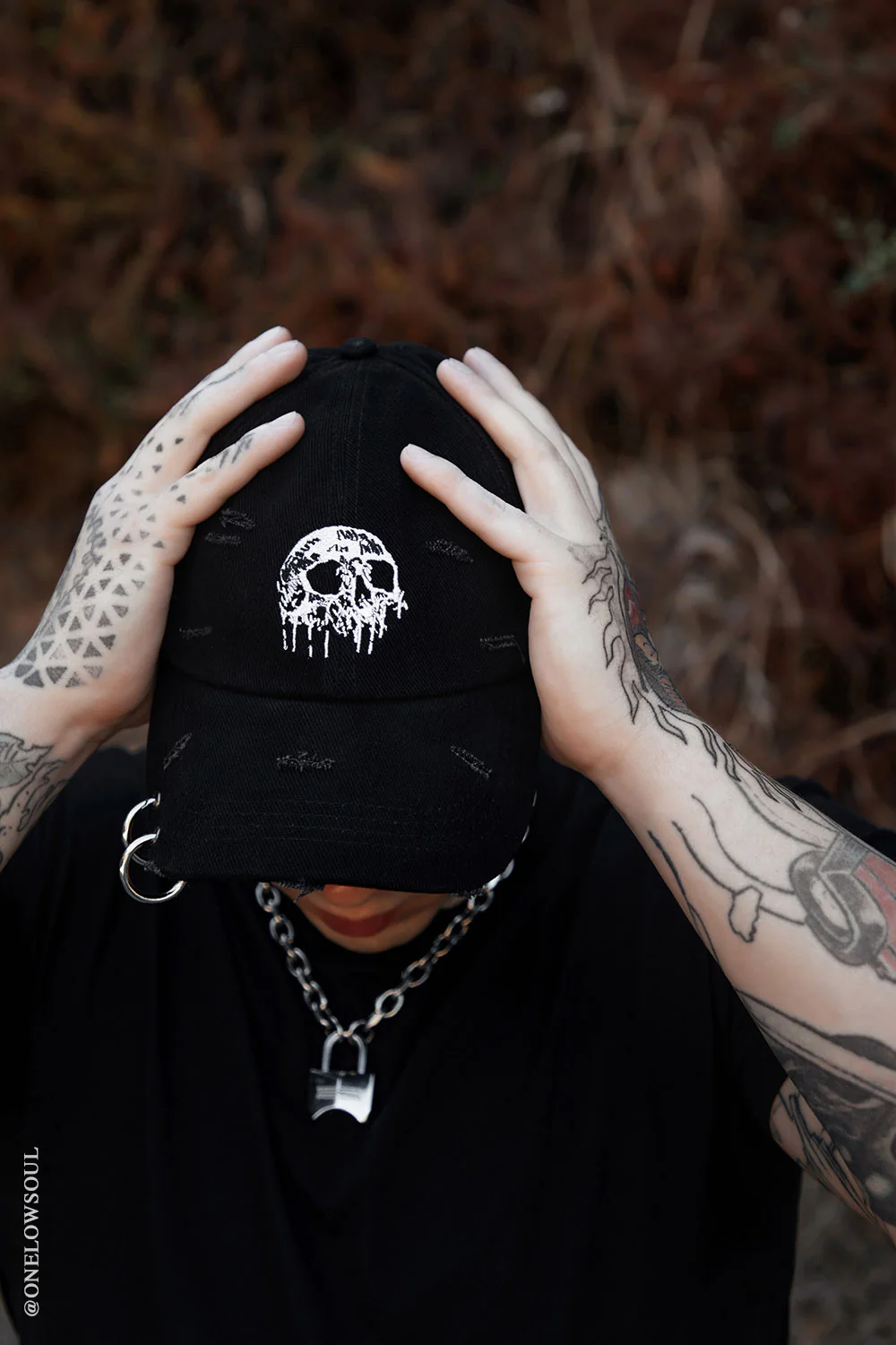 Skull Drip Pierced Baseball Cap - Image 5