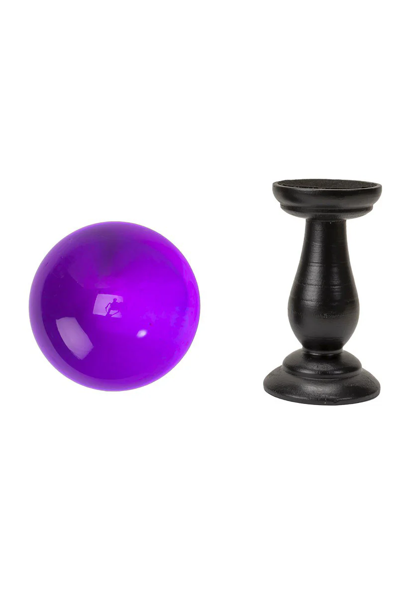 Small Purple Crystal Ball on Stand - Image 2