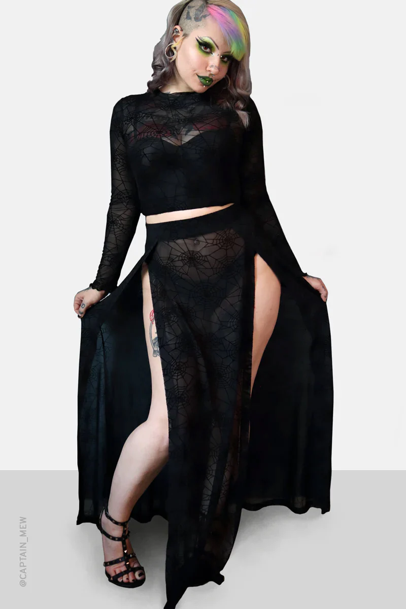 Spider Web Mesh M-Line Skirt - Image 2