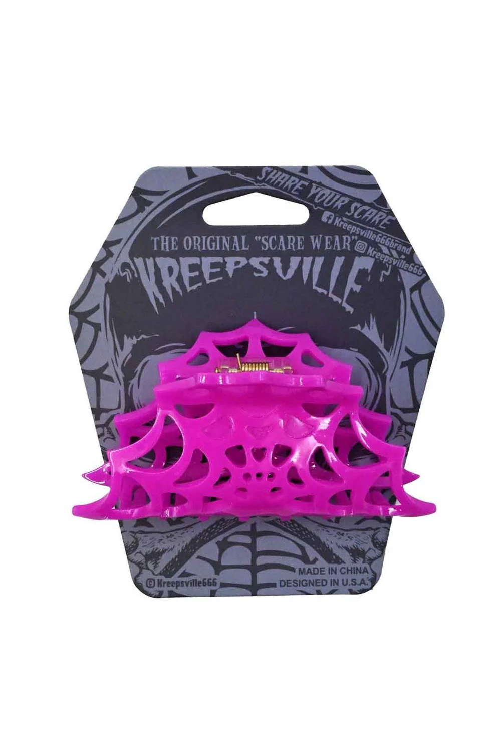 Spiderweb Hair Claw Clip [PINK] - Image 4