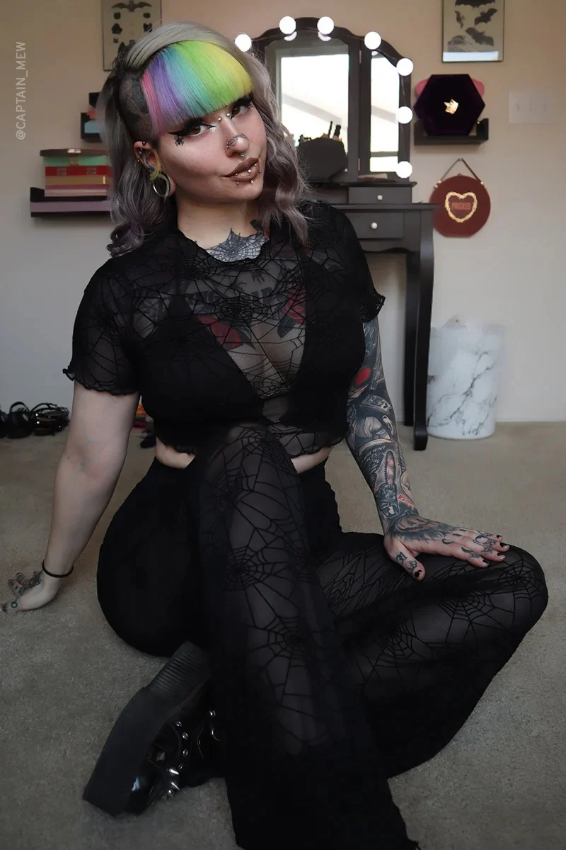 Spiderweb Mesh Short Sleeve Top - Image 6