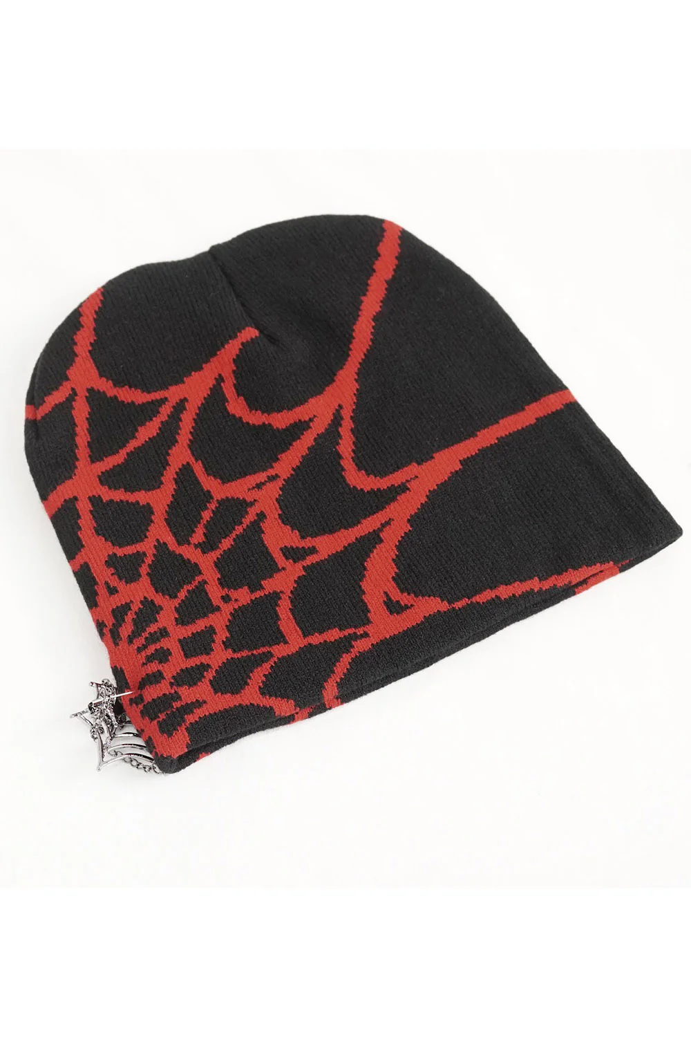 Spiked Spiderweb Beanie [RED/BLACK] - Image 7