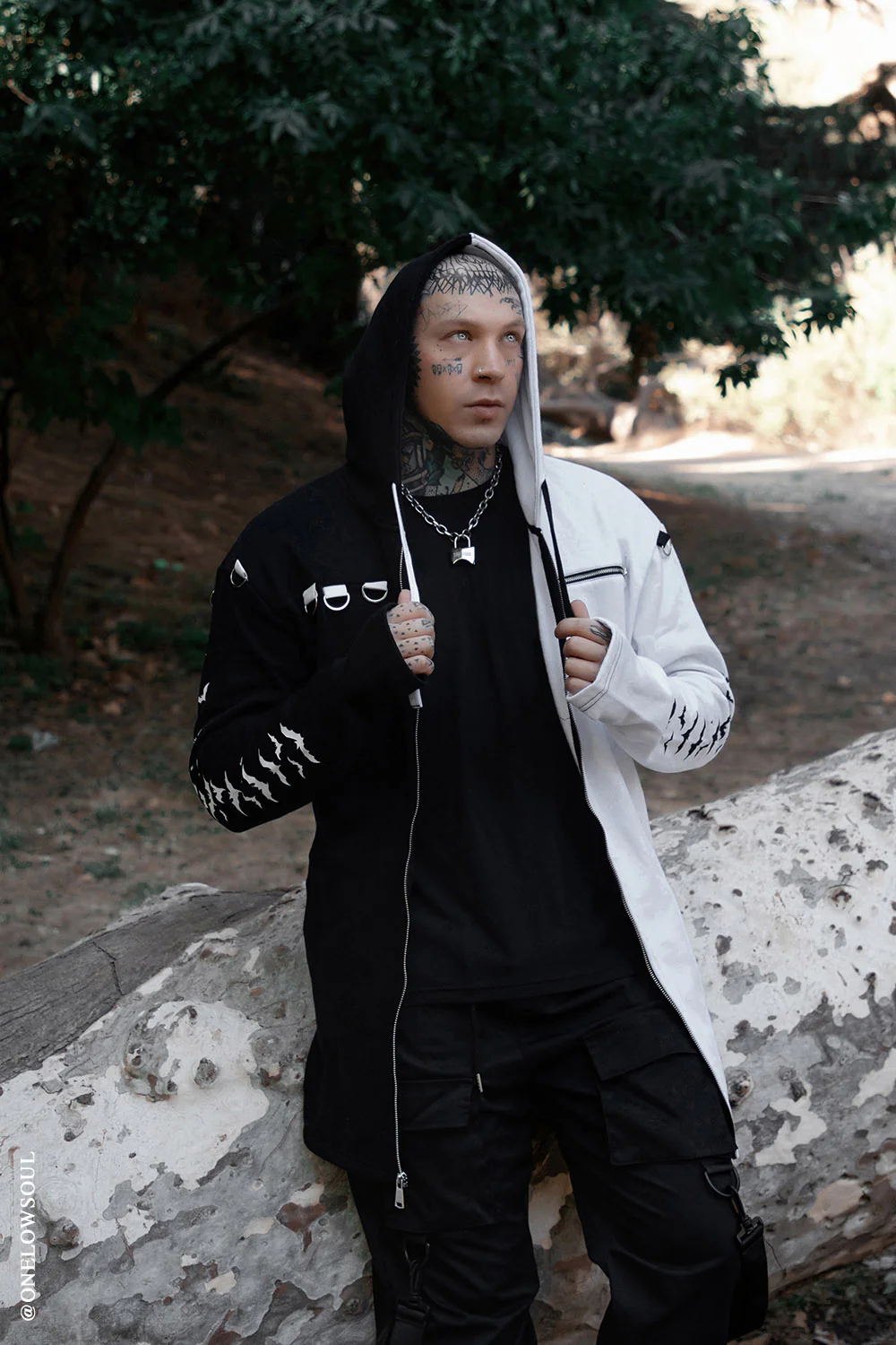 Split Mage Hoodie [Black/White] - Image 2