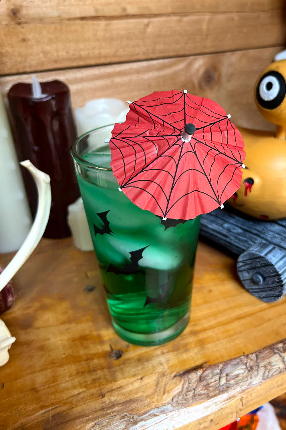 Spooky Cocktail Umbrellas [ORANGE SPIDERS] - Image 2