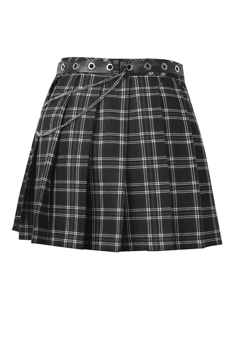 Stargazer Pleated Tartan Mini Skirt - Image 7
