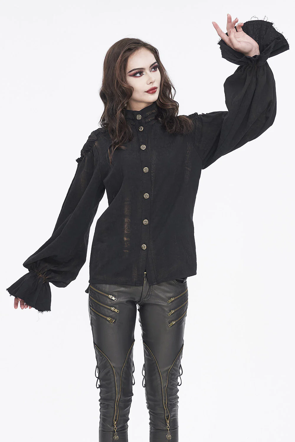 Stormborn Antiqued Black Cotton Shirt - Image 3
