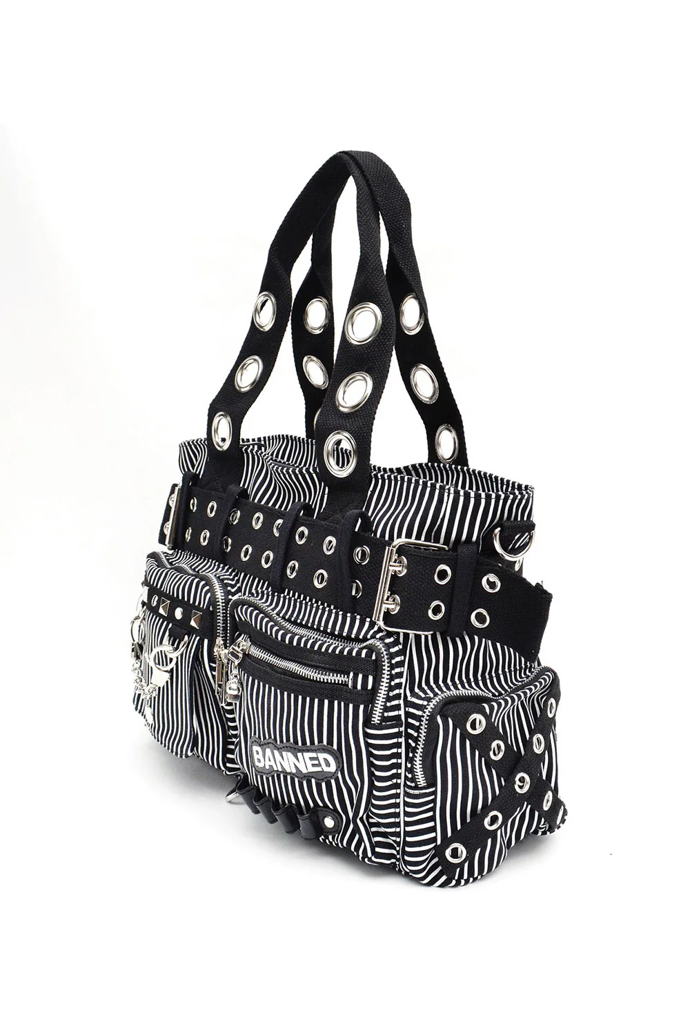 Strange Stripes Handbag [BLACK/WHITE] - Image 3