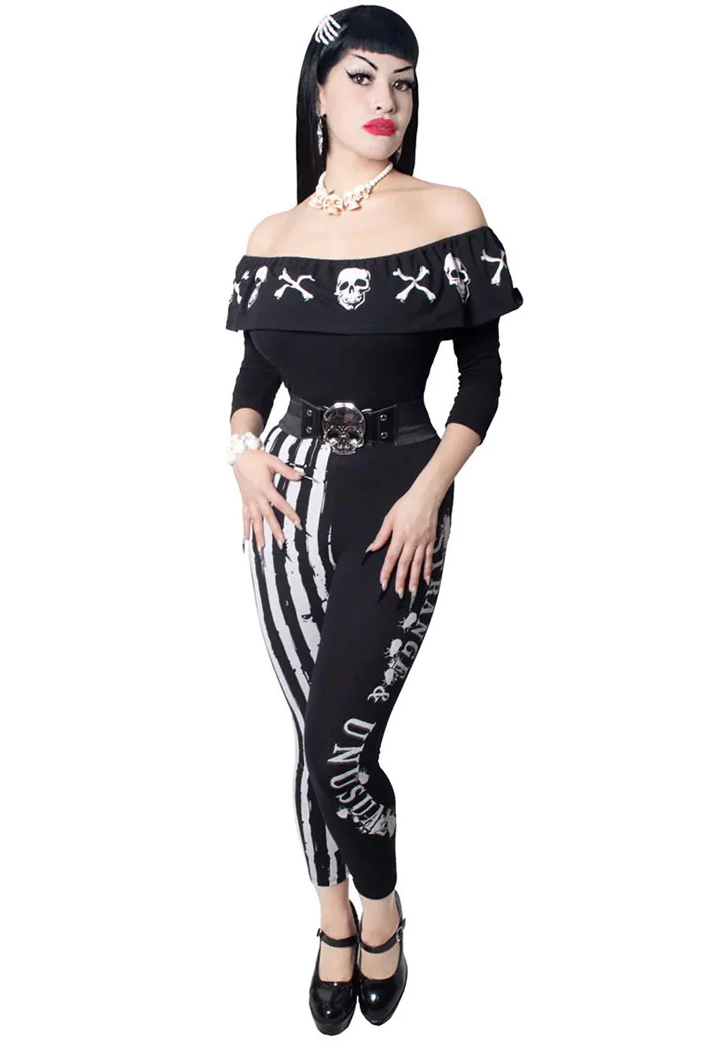 Strange & Unusual Stripe Capri Leggings - Image 2