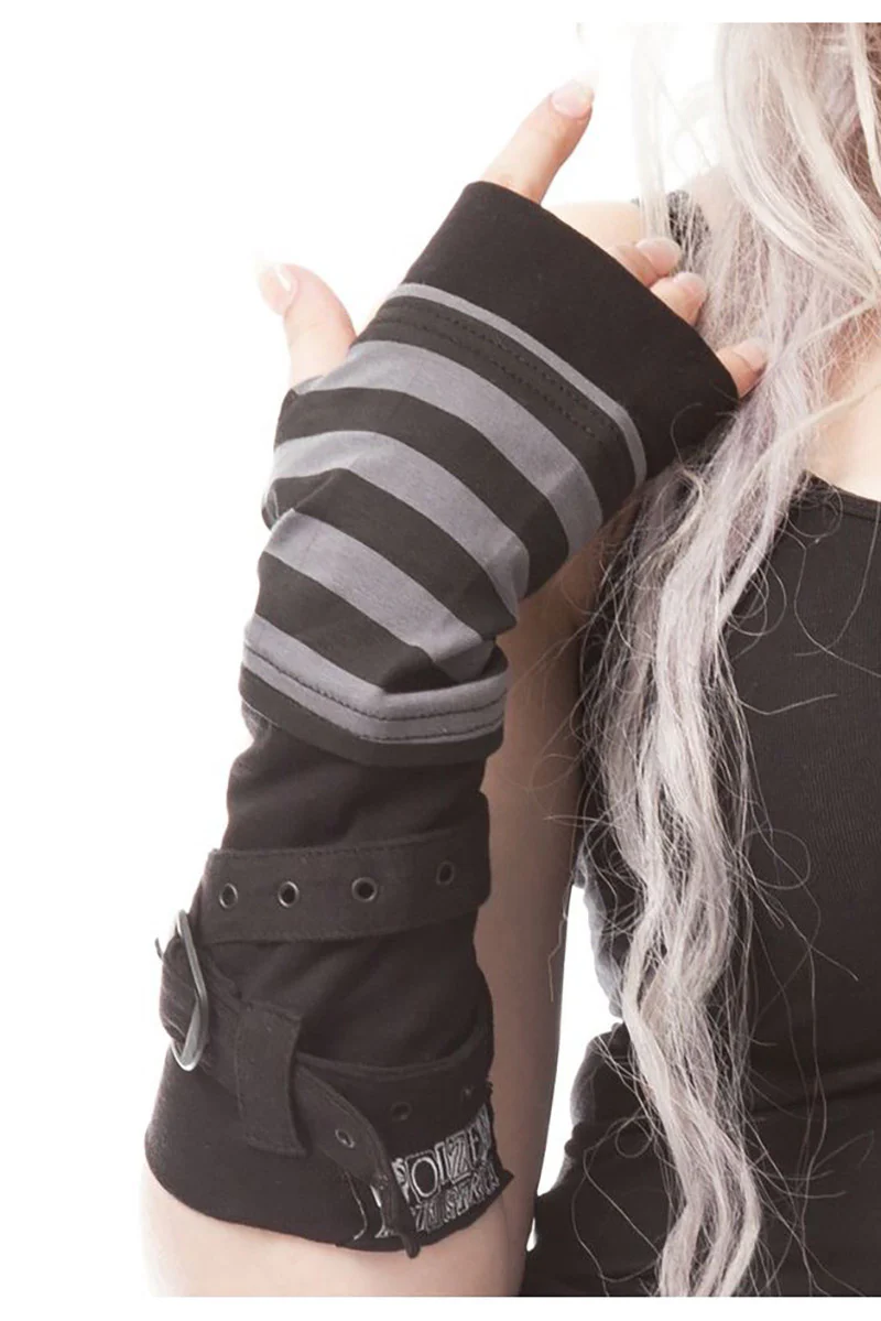 Stripe Strap Armwarmers [BLACK/GREY] - Image 2