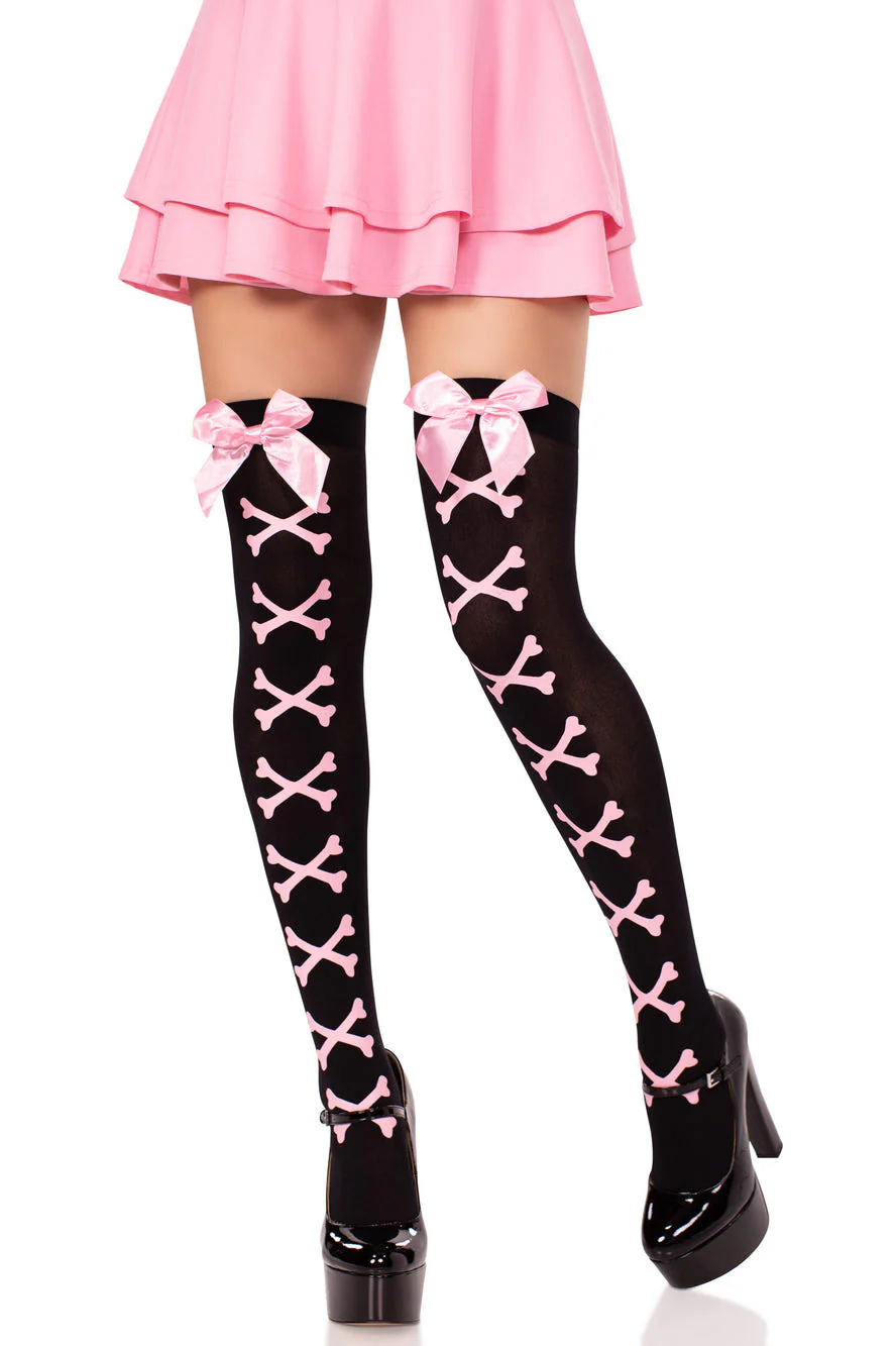 Sugarpunk Satin Bow Thigh Highs - Image 3