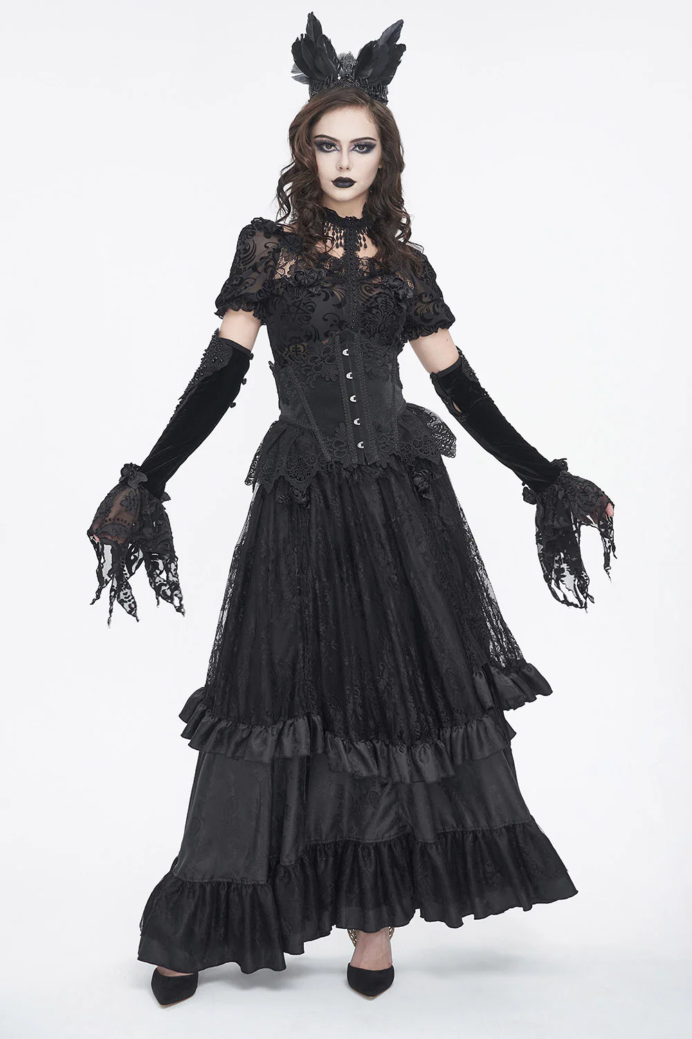 Tattered Witch Velvet Gloves - Image 3