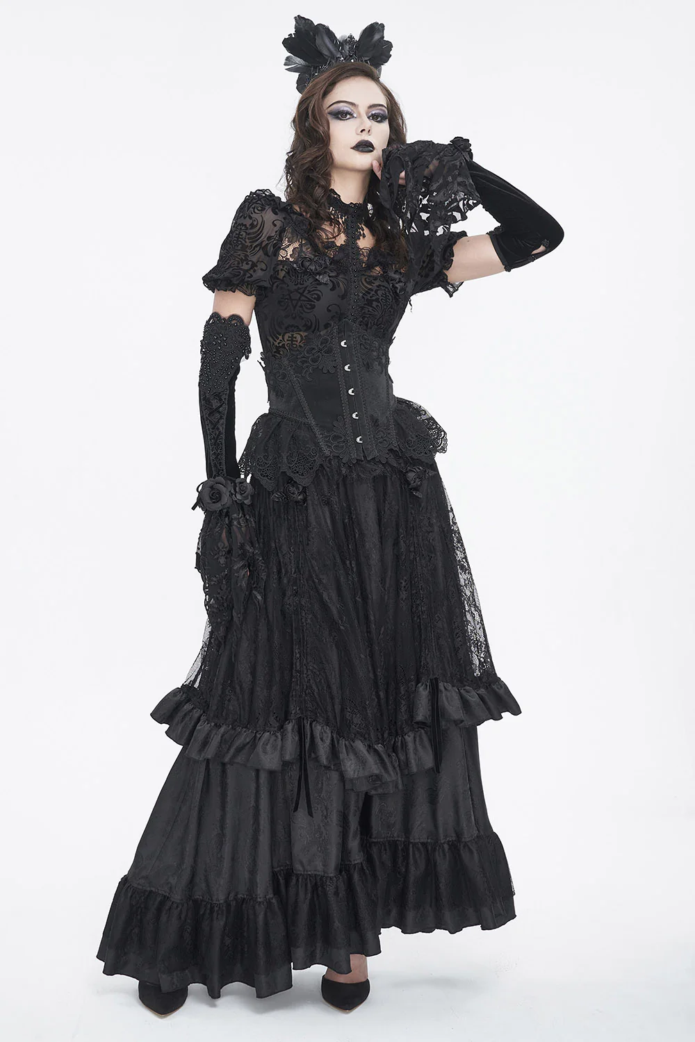 Tattered Witch Velvet Gloves - Image 5