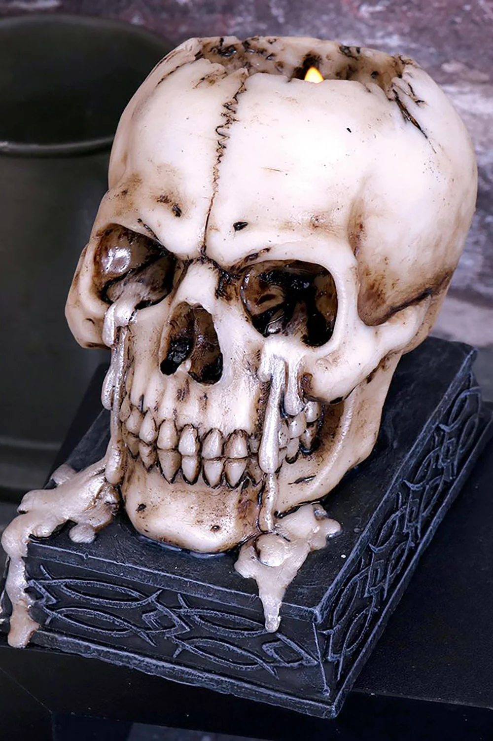Tears of Time Wax Tears Tealight Holding Skull - Image 2