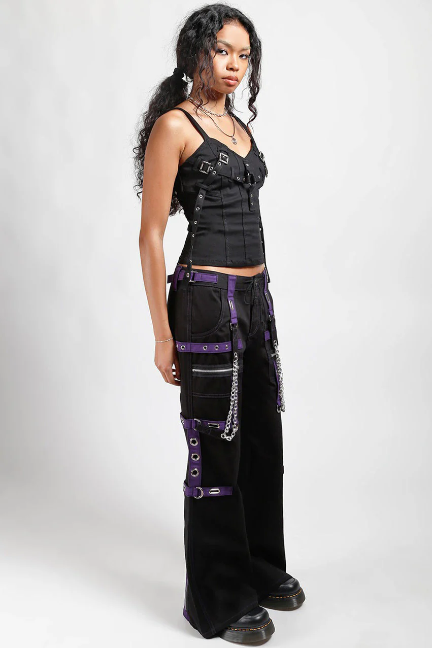 Tripp NYC Chain Dark Street Pants [Black/Purple] - Image 4