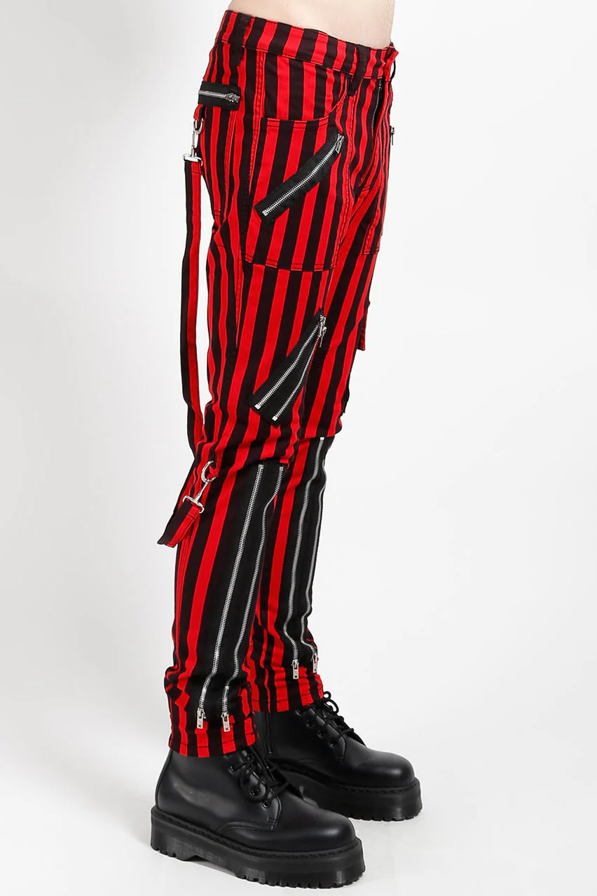 Tripp NYC Classic Strap Pant [RED/BLACK STRIPED] - Image 2