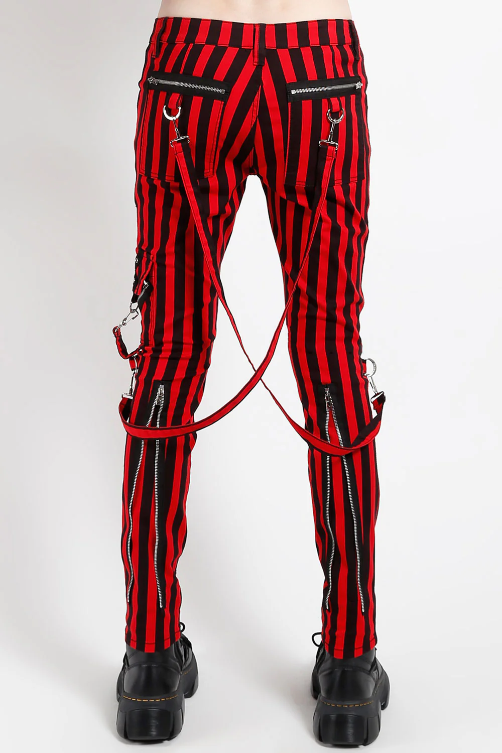 Tripp NYC Classic Strap Pant [RED/BLACK STRIPED] - Image 9