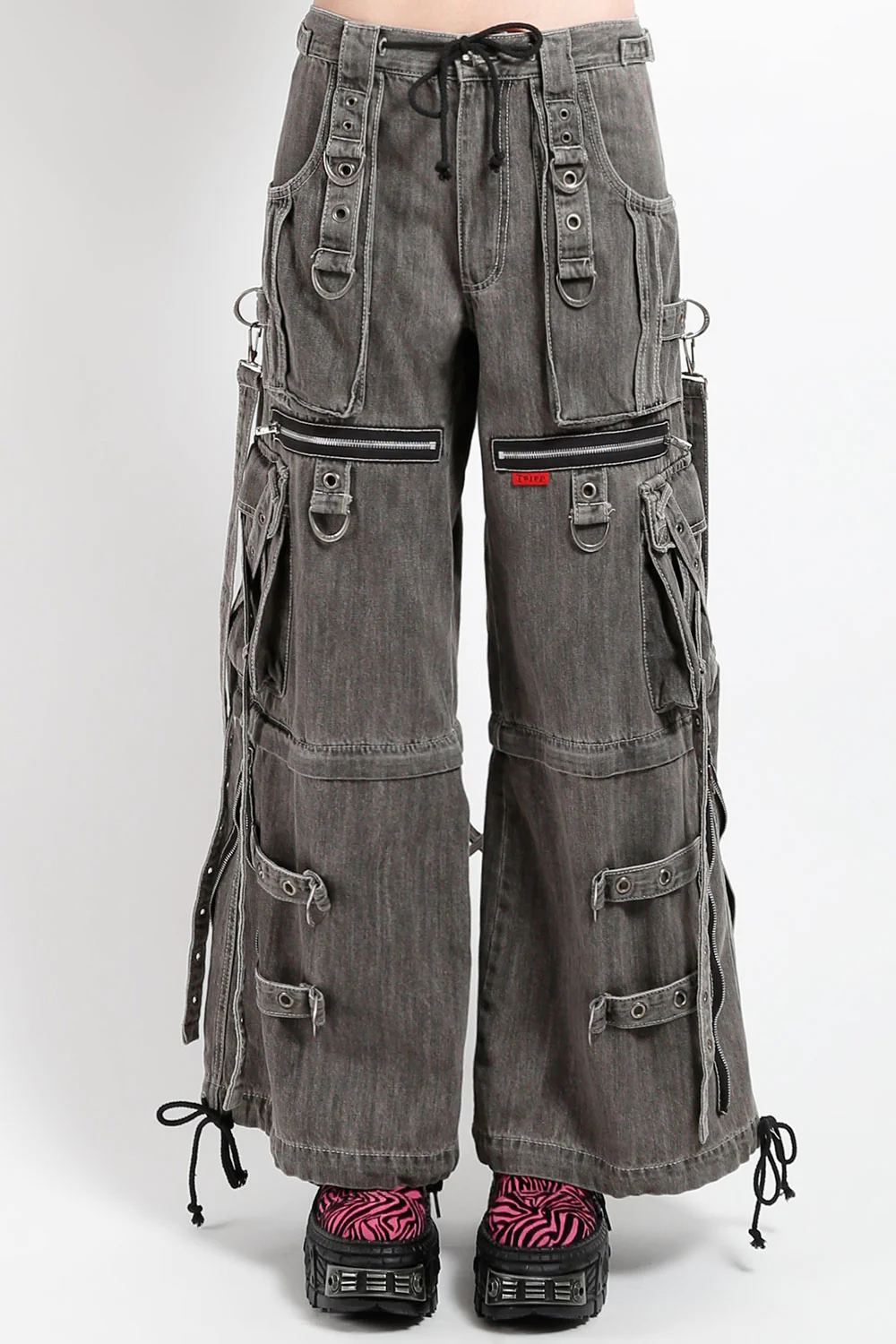 Tripp NYC Denim X Strap Pants [BLACK DENIM] - Image 14