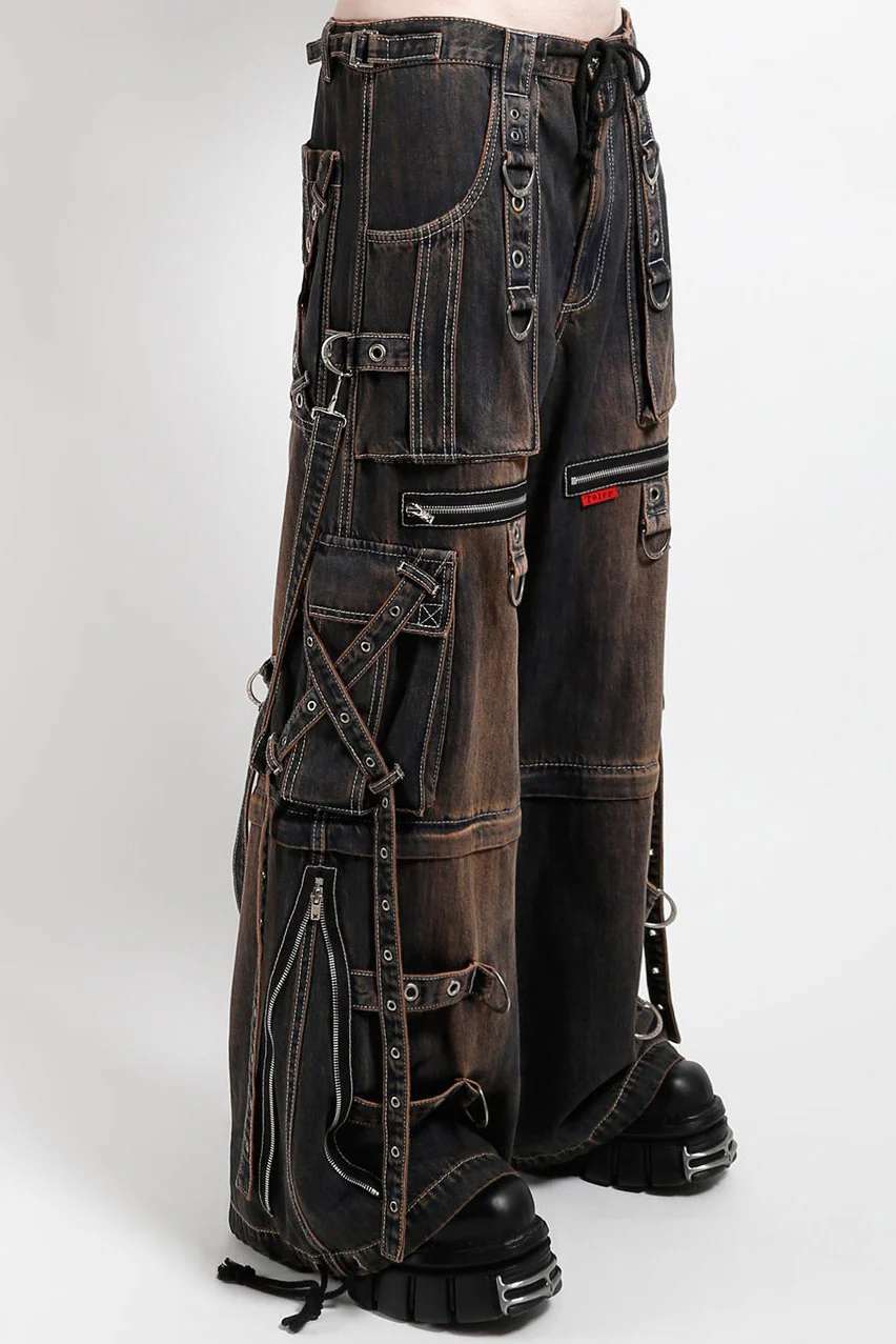 Tripp NYC Dirty X-Strap Pants [DIRTY WASH BLUE DENIM] - Image 2