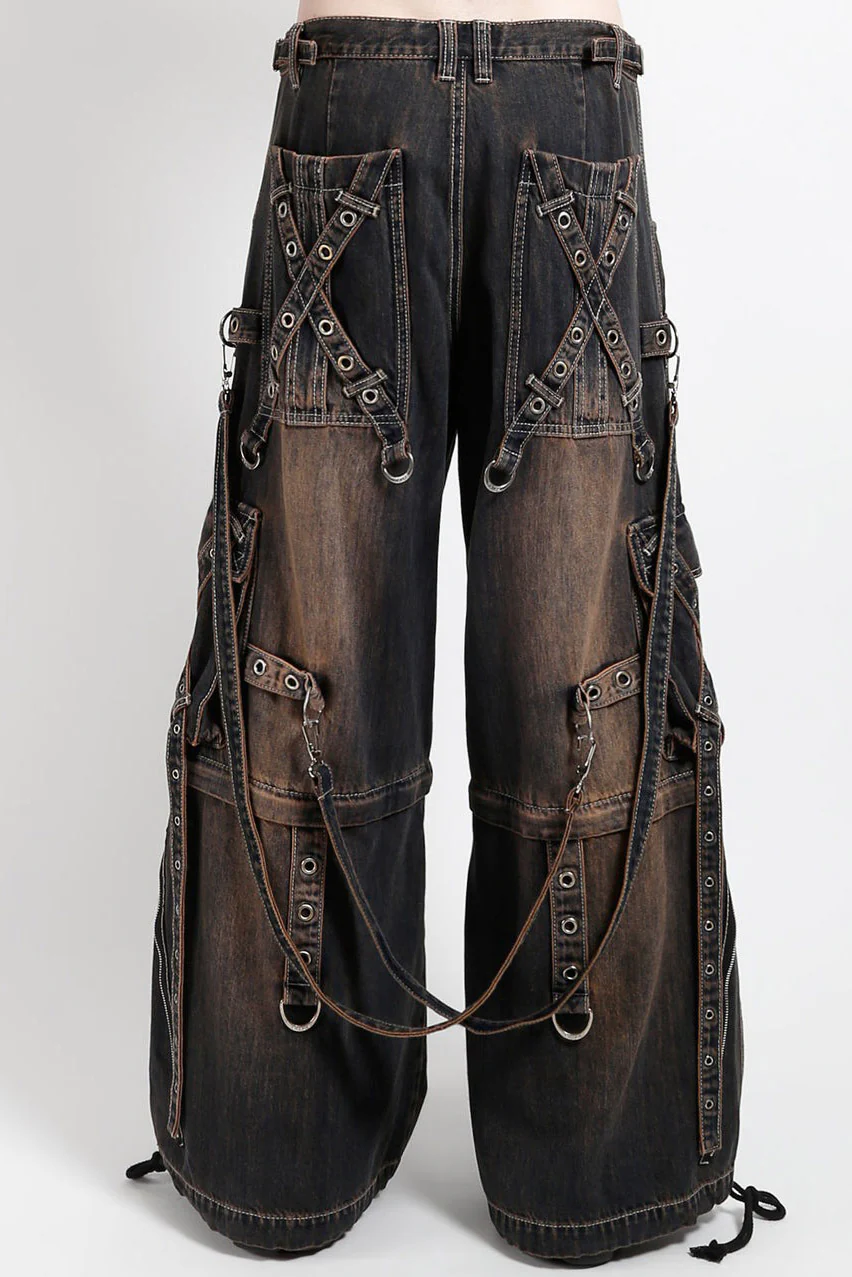 Tripp NYC Dirty X-Strap Pants [DIRTY WASH BLUE DENIM] - Image 3
