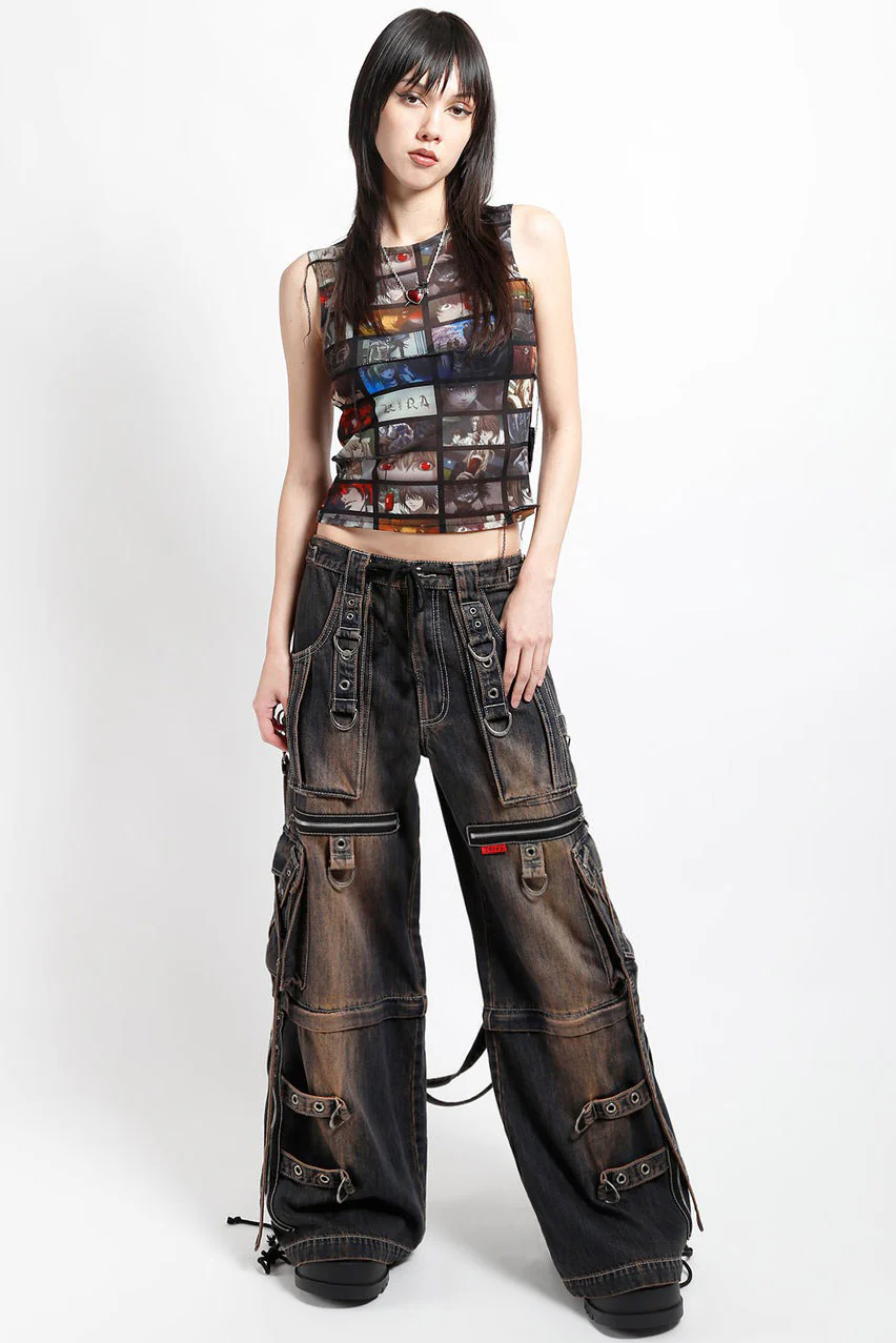 Tripp NYC Dirty X-Strap Pants [DIRTY WASH BLUE DENIM] - Image 8