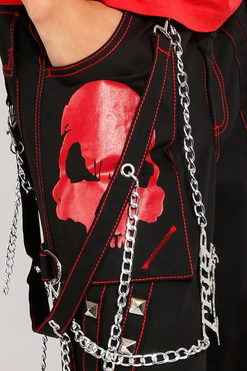Tripp NYC Doom Skull Pants [BLK/RED STITCH] - Image 4