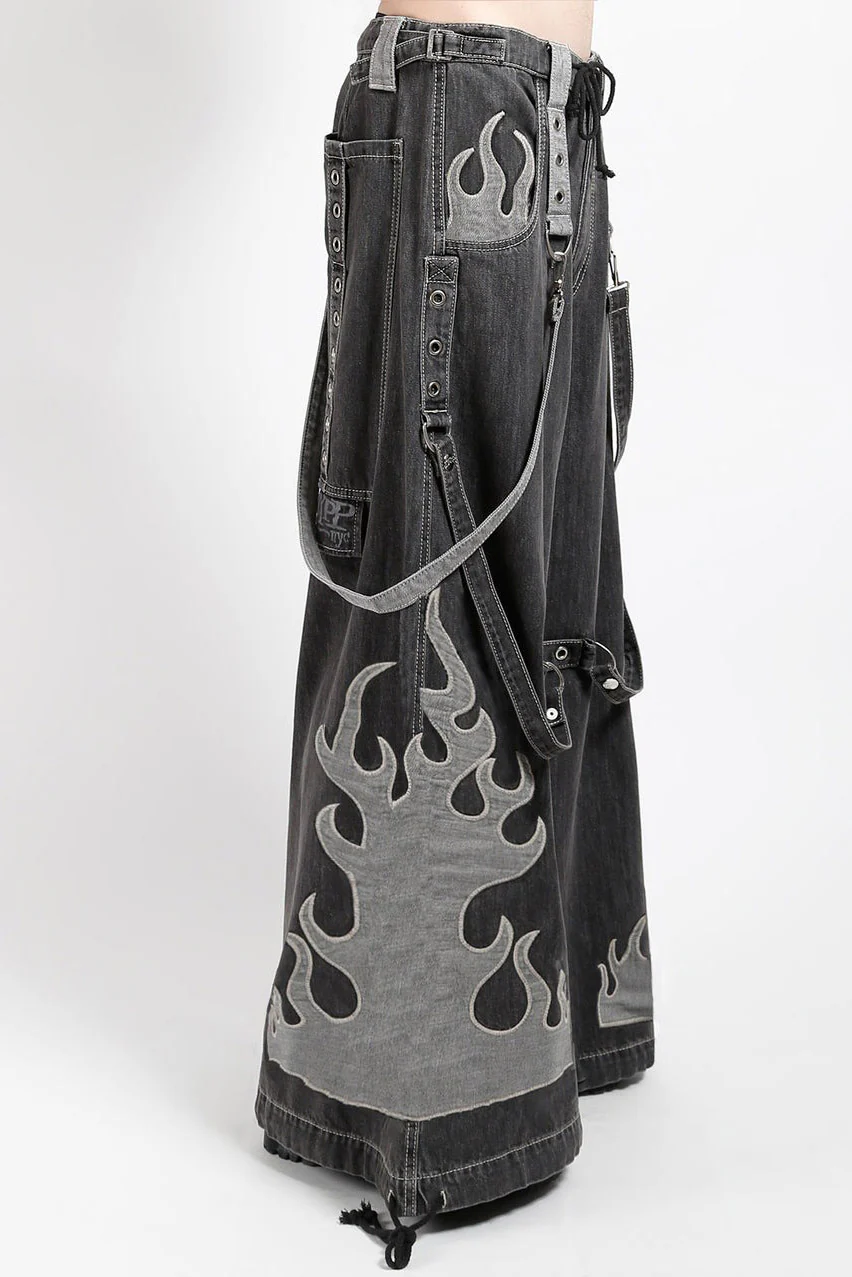 Tripp NYC Flame Dark Street Pants [BLACK DENIM] - Image 2