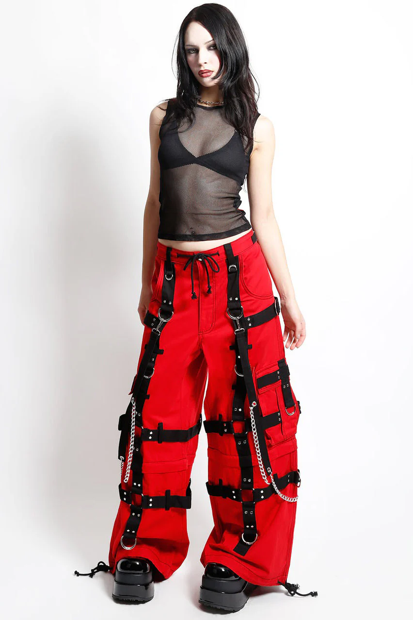 Tripp NYC Harness Dark Street Pants [Red/Black] - Image 10