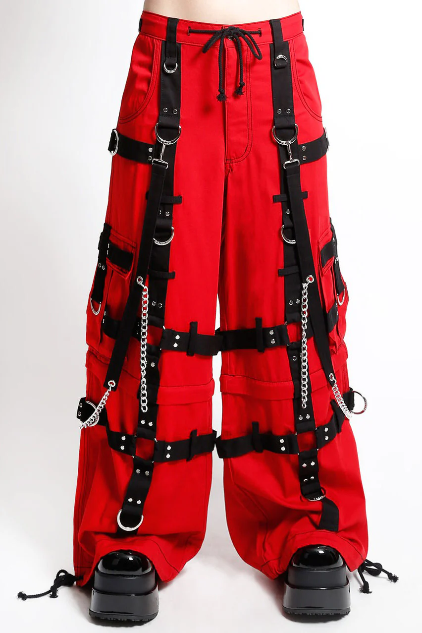 Tripp NYC Harness Dark Street Pants [Red/Black] - Image 6
