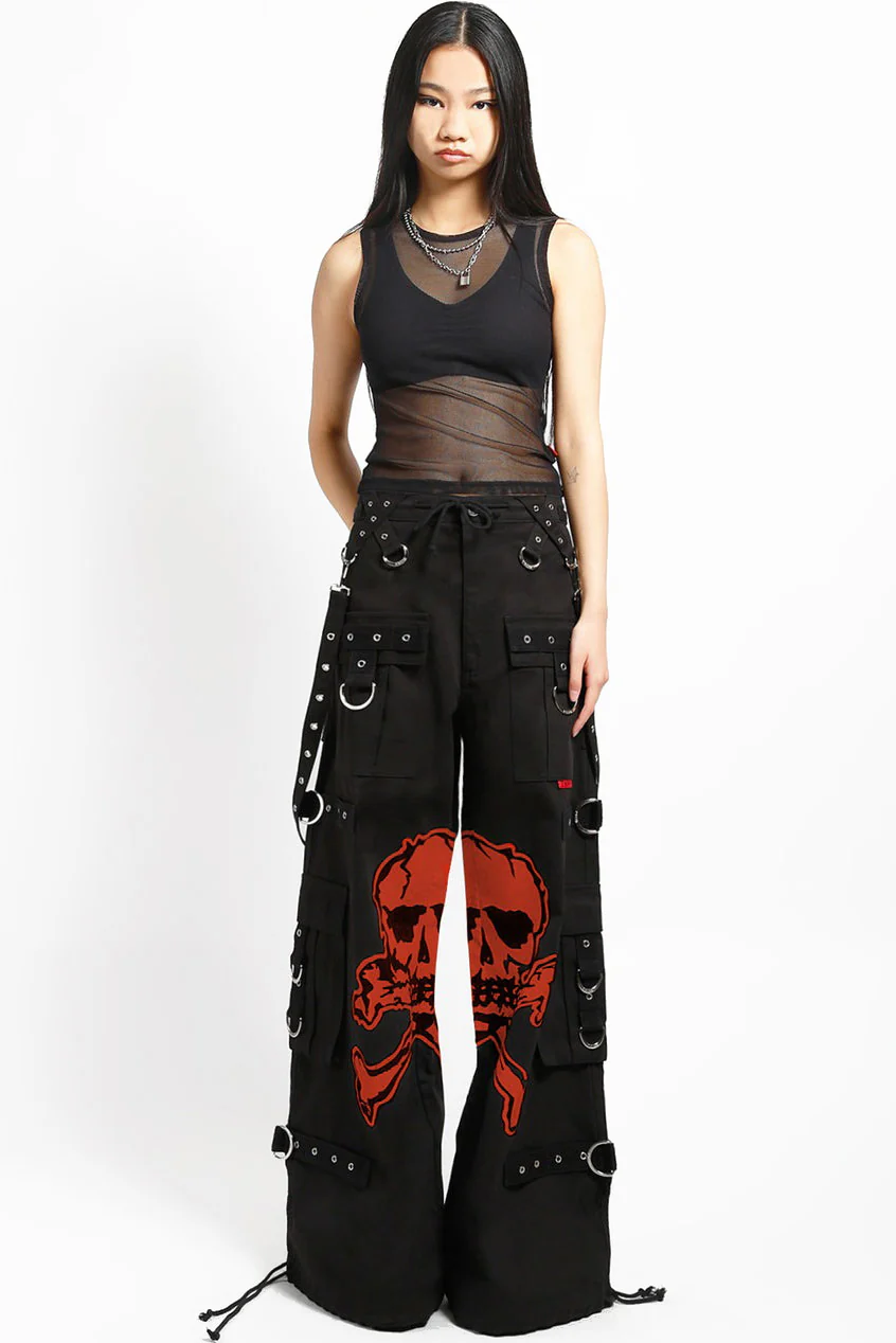 Tripp NYC Mega Skull Pants [BLACK/RED] - Image 5
