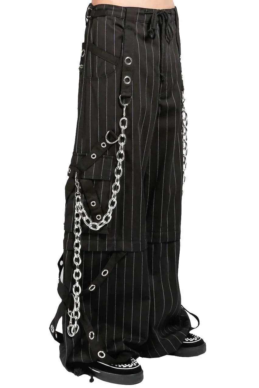 Tripp NYC Power Chain Pants [Black/White Pinstripe] - Image 2