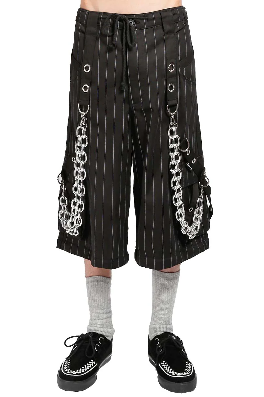 Tripp NYC Power Chain Pants [Black/White Pinstripe] - Image 4