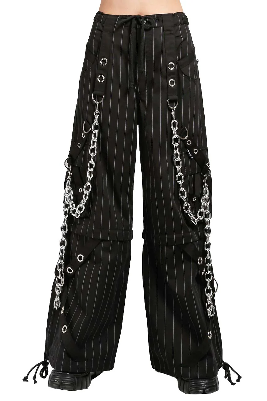 Tripp NYC Power Chain Pants [Black/White Pinstripe] - Image 6