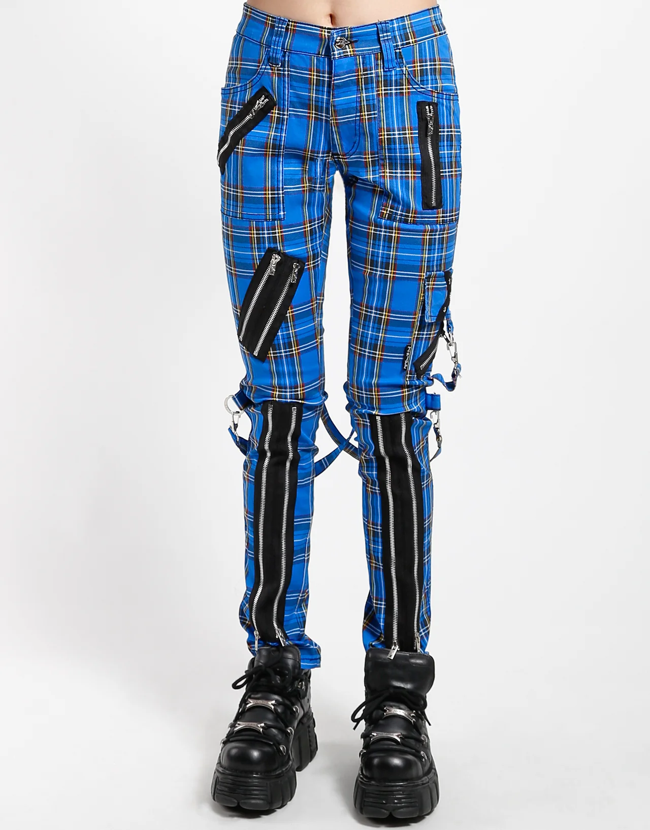 Tripp NYC Punk Bondage Pants [Blue Plaid] - Image 14
