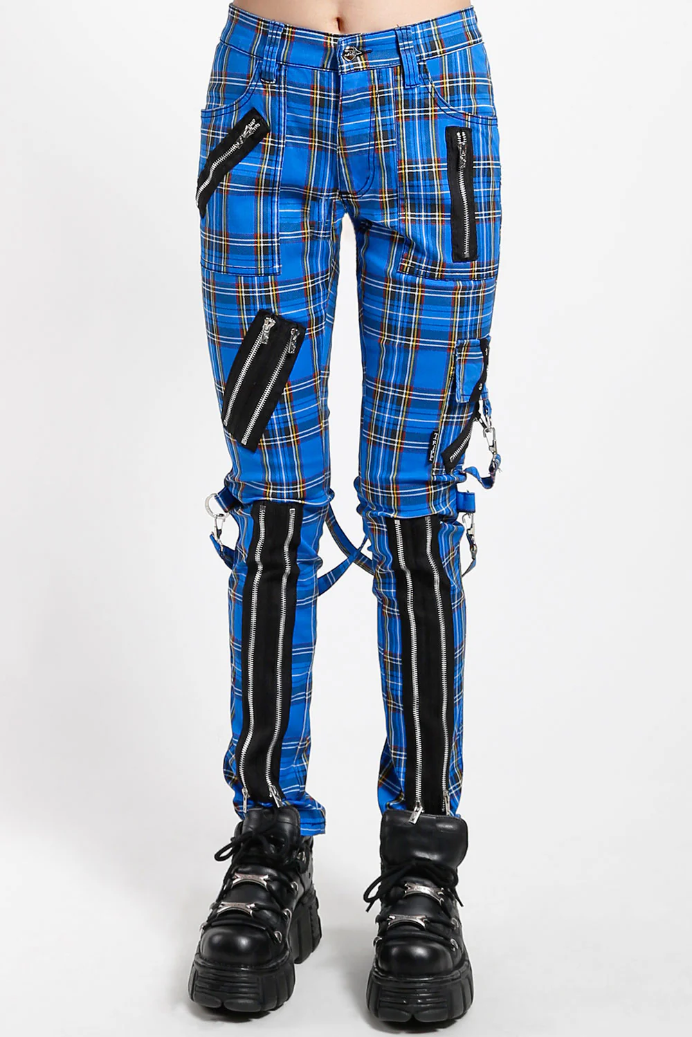Tripp NYC Punk Bondage Pants [Blue Plaid] - Image 15