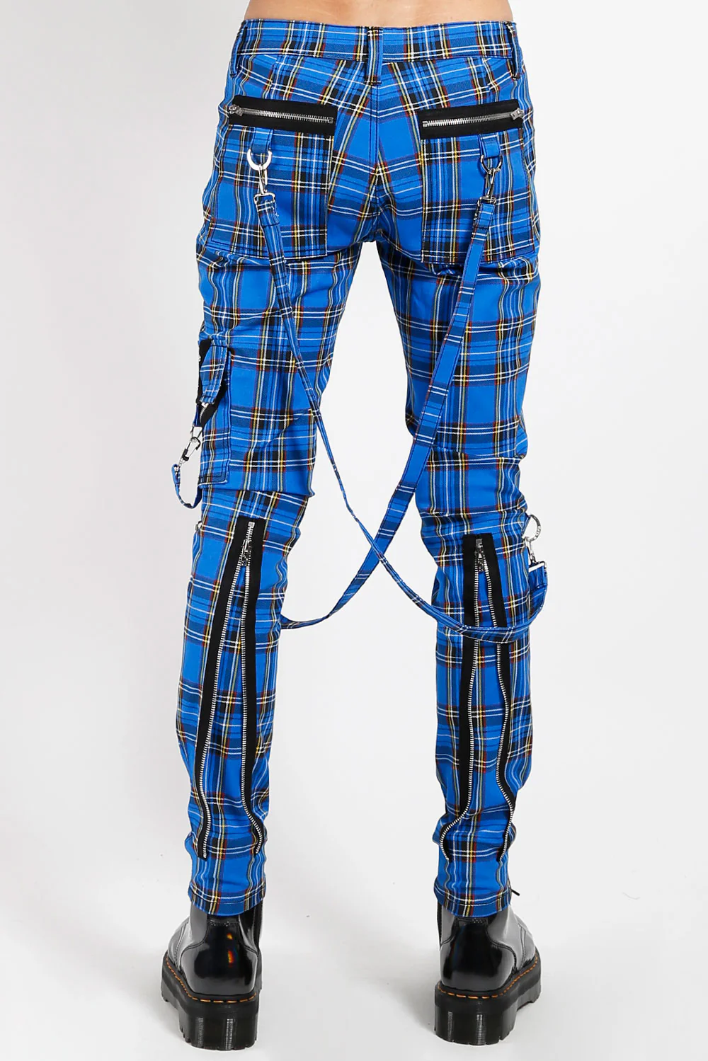 Tripp NYC Punk Bondage Pants [Blue Plaid] - Image 6