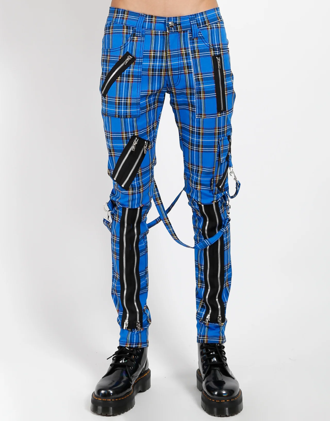 Tripp NYC Punk Bondage Pants [Blue Plaid] - Image 7
