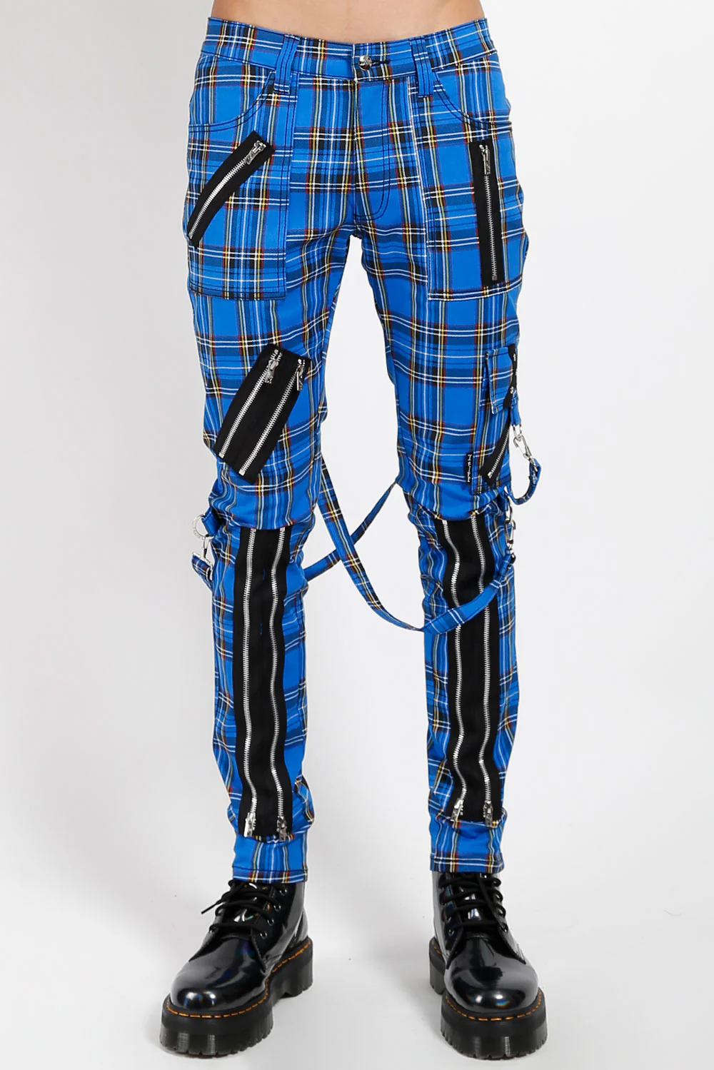 Tripp NYC Punk Bondage Pants [Blue Plaid] - Image 8