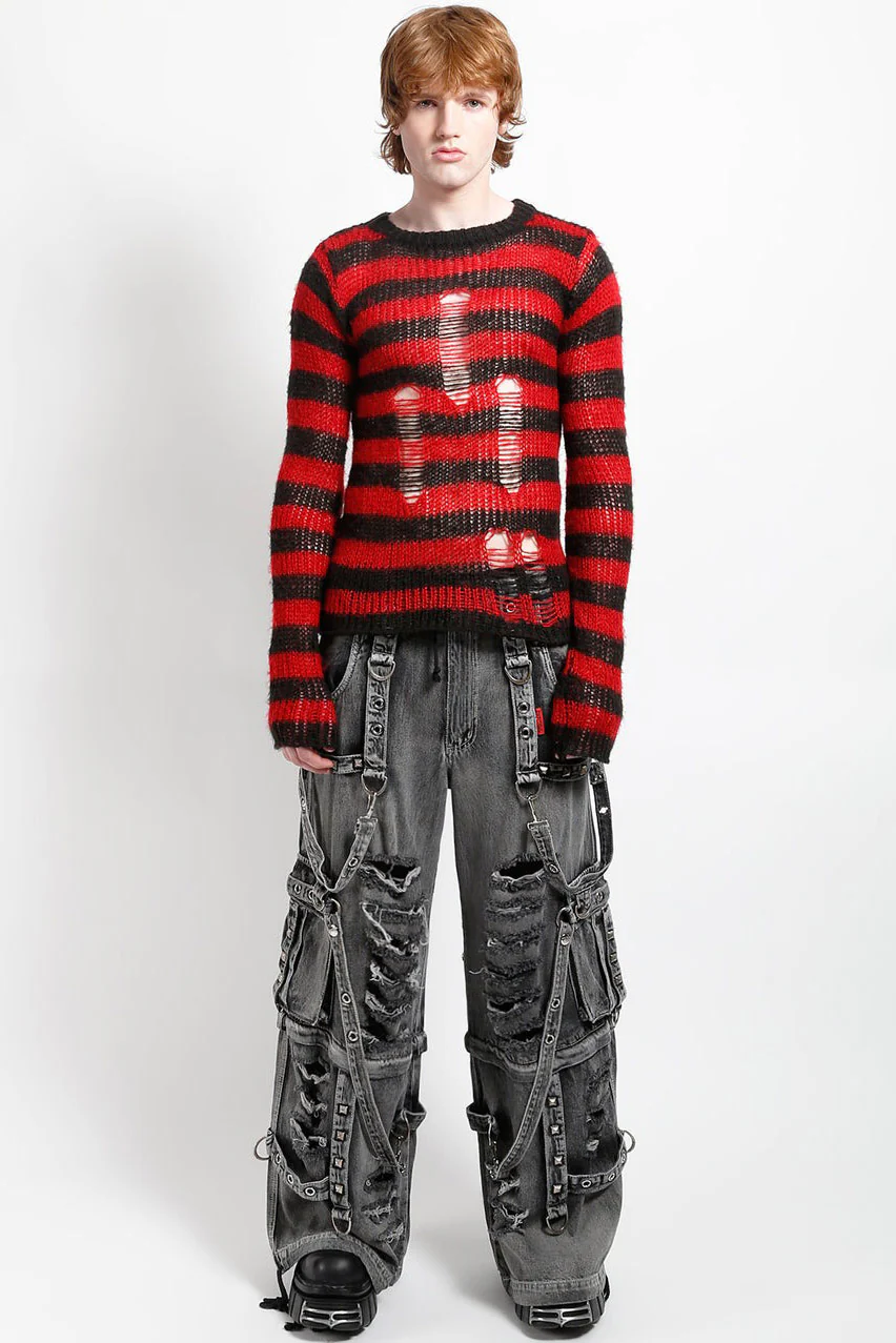 Tripp NYC Shredder Denim Full Force Pants [BLACK FOG WASH] - Image 5