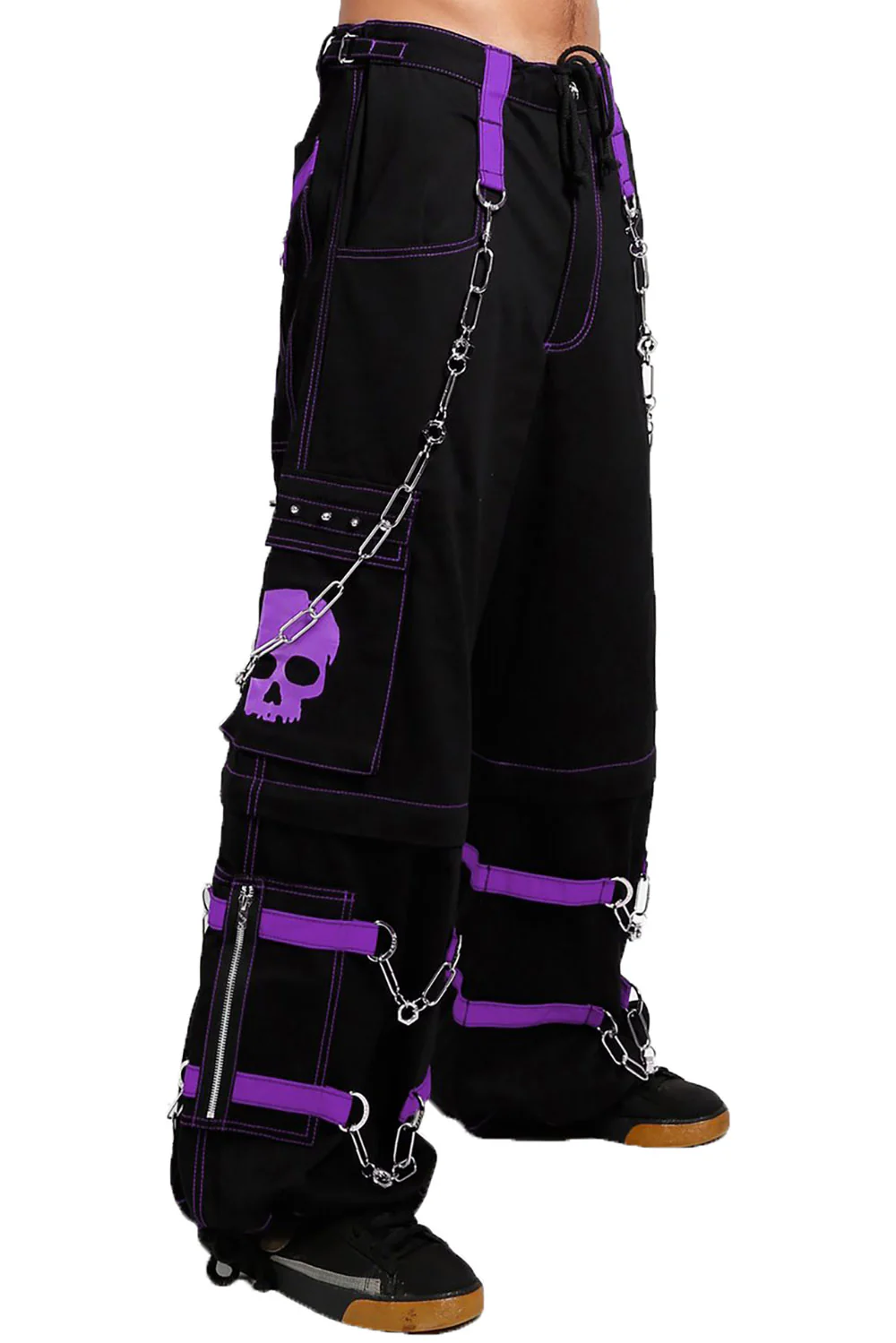 Tripp NYC Skull Bondage Pants [BLACK/PURPLE] - Image 2