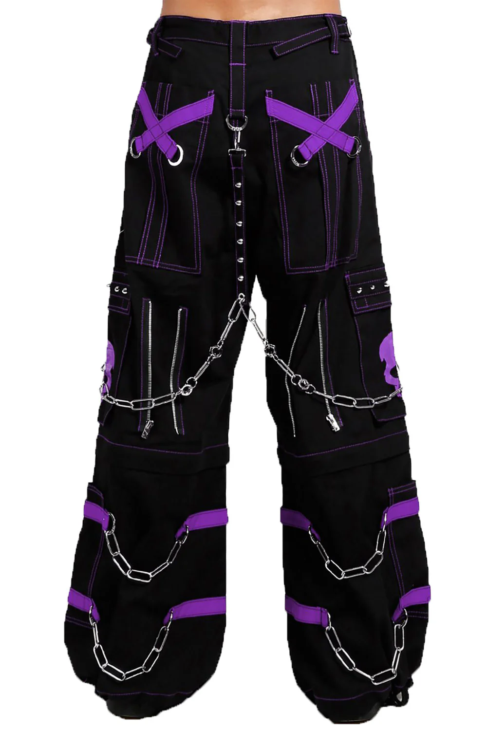 Tripp NYC Skull Bondage Pants [BLACK/PURPLE] - Image 3