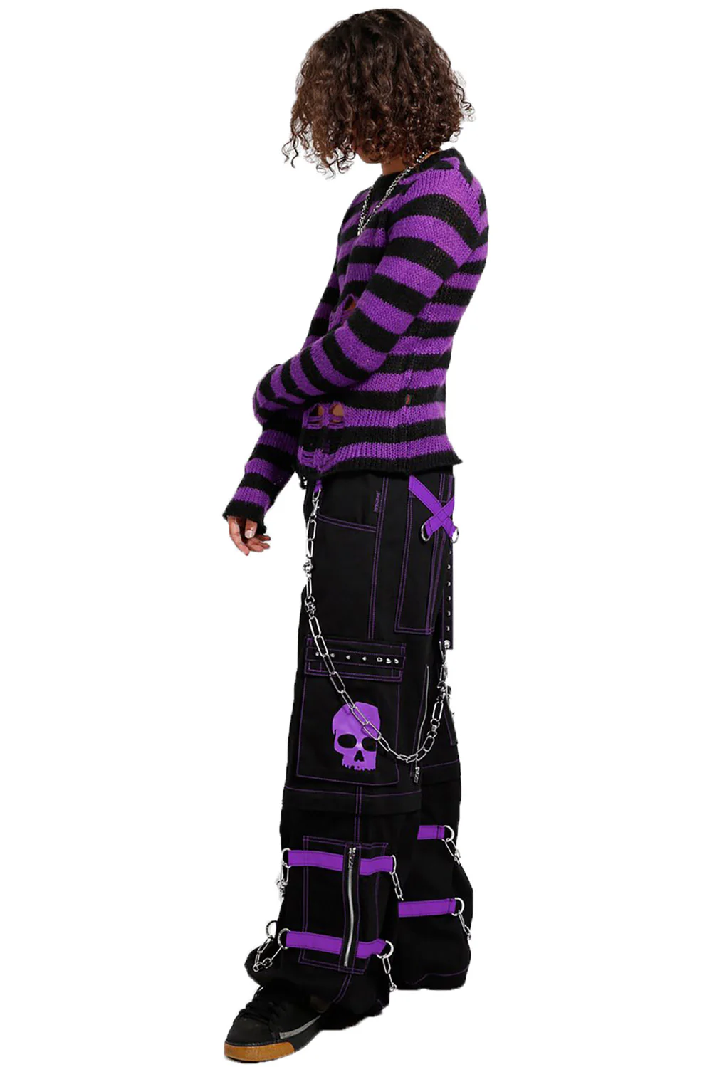 Tripp NYC Skull Bondage Pants [BLACK/PURPLE] - Image 5
